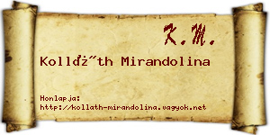 Kolláth Mirandolina névjegykártya